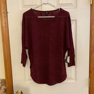 Lee Women's Burgundy Textured Knit Top